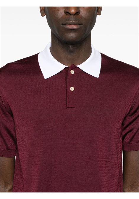 Burgundy Sun polo shirt Wales bonner - men WALES BONNER | US25KN20KN01350